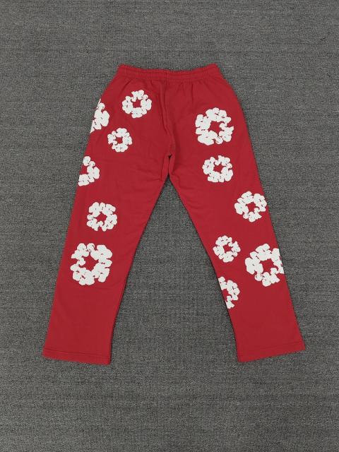 [1:1 Top Quality] Denim Tears Red Cotton Wreath Straight Sweatpants