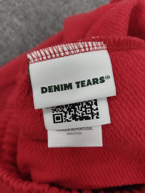 [1:1 Top Quality] Denim Tears Red Cotton Wreath Straight Sweatpants
