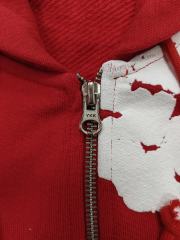 [1:1 TOP QUALITY] Denim Tears Red Foam Cotton Wreath Zipped Hoodie