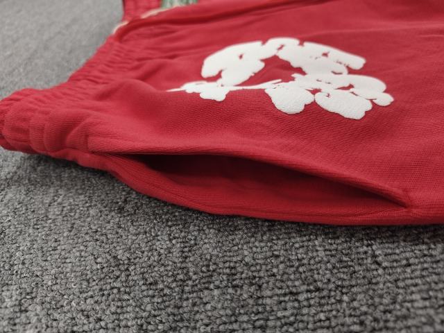 [1:1 Top Quality] Denim Tears Red Cotton Wreath Straight Sweatpants