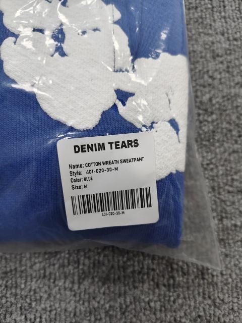 [1:1 Top Quality] Denim Tears Royal Blue Cotton Wreath Jogger Sweatpants