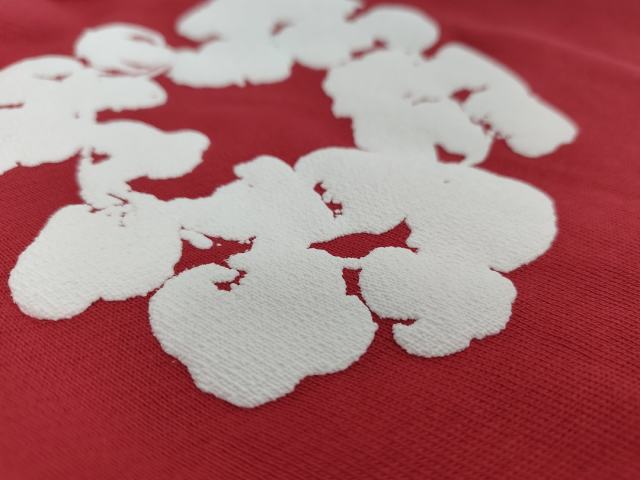 [1:1 Top Quality] Denim Tears Red Cotton Wreath Straight Sweatpants