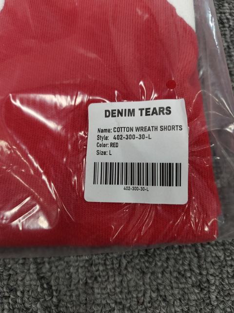 [1:1 Top Quality] Denim Tears Red Cotton Wreath Shorts