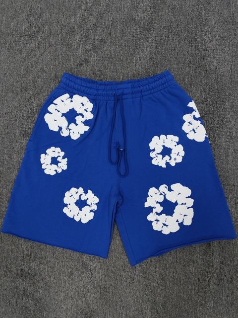 [1:1 Top Quality] Denim Tears Royal Blue Cotton Wreath Shorts