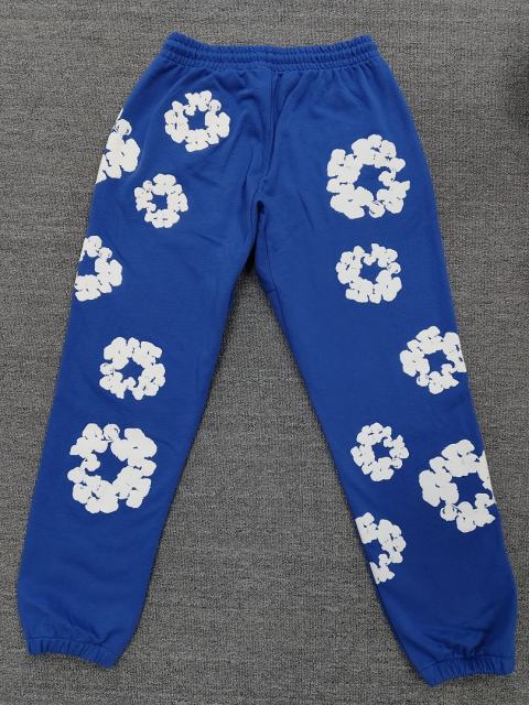 [1:1 Top Quality] Denim Tears Royal Blue Cotton Wreath Jogger Sweatpants