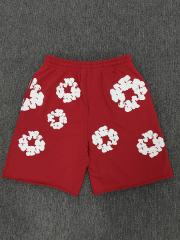 [1:1 Top Quality] Denim Tears Red Cotton Wreath Shorts