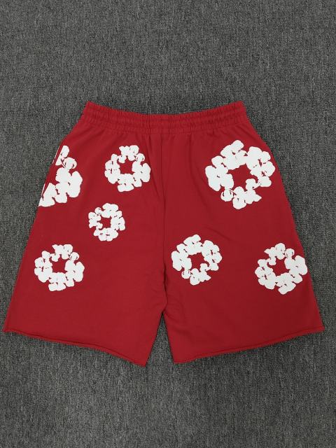 [1:1 Top Quality] Denim Tears Red Cotton Wreath Shorts