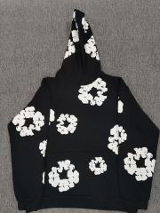 [1:1 TOP QUALITY] Denim Tears Black Foam Cotton Wreath Pullover Hoodie