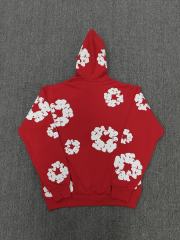 [1:1 TOP QUALITY] Denim Tears Red Foam Cotton Wreath Zipped Hoodie