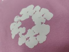 [1:1 Top Quality] Denim Tears Pink Cotton Wreath Straight Sweatpants