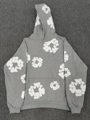 [1:1 TOP QUALITY] Denim Tears Gray Foam Cotton Wreath Pullover Hoodie