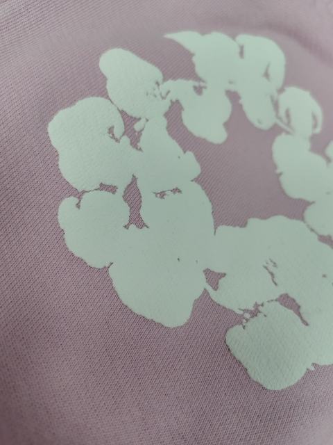 [1:1 Top Quality] Denim Tears Pink Cotton Wreath Straight Sweatpants
