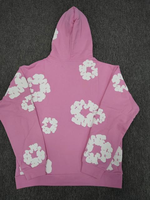 [1:1 TOP QUALITY] Denim Tears Pink Foam Cotton Wreath Pullover Hoodie