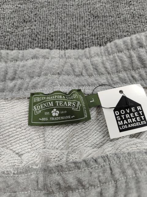 [1:1 Top Quality] Denim Tears Gray Cotton Wreath Jogger Sweatpants