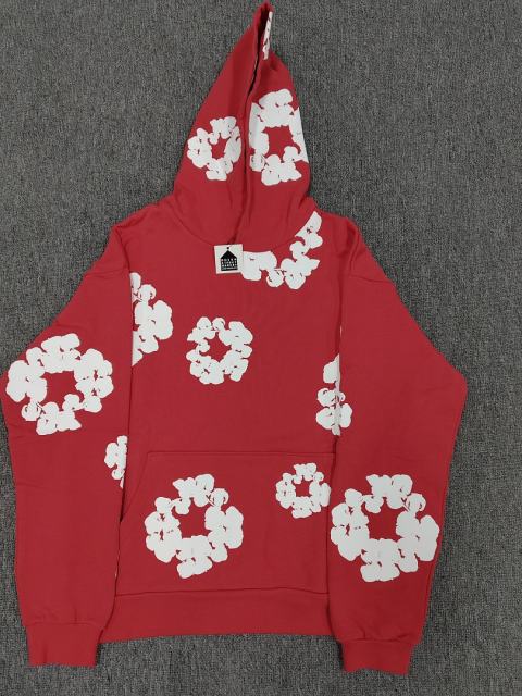 [1:1 TOP QUALITY] Denim Tears Red Foam Cotton Wreath Pullover Hoodie