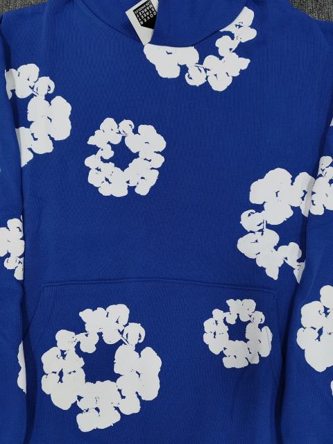 [1:1 TOP QUALITY] Denim Tears Royal Blue Foam Cotton Wreath Pullover Hoodie
