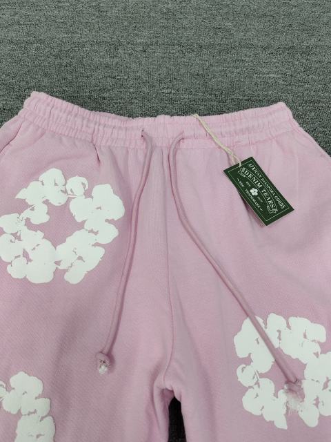 [1:1 Top Quality] Denim Tears Pink Cotton Wreath Straight Sweatpants