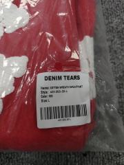 [1:1 Top Quality] Denim Tears Red Cotton Wreath Jogger Sweatpants