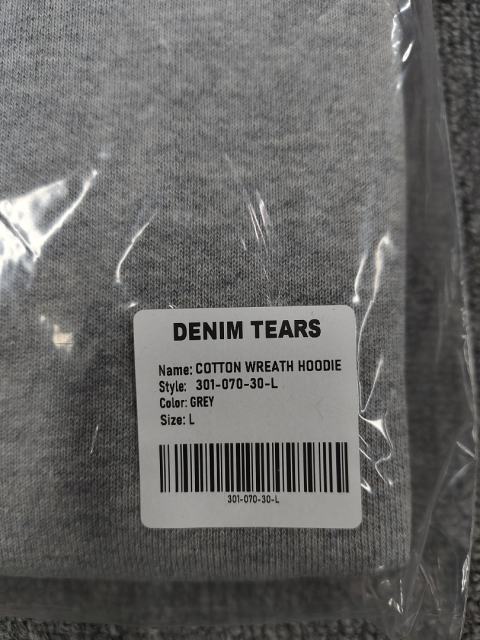 [1:1 TOP QUALITY] Denim Tears Gray Foam Cotton Wreath Pullover Hoodie