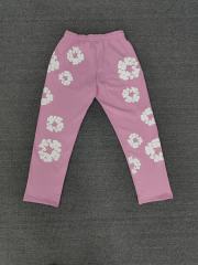 [1:1 Top Quality] Denim Tears Pink Cotton Wreath Straight Sweatpants