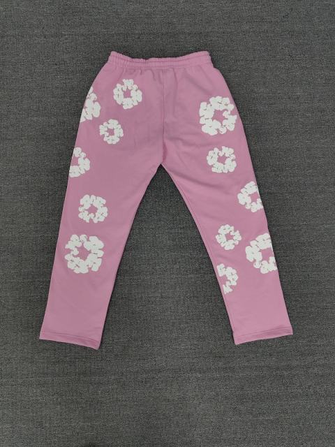 [1:1 Top Quality] Denim Tears Pink Cotton Wreath Straight Sweatpants