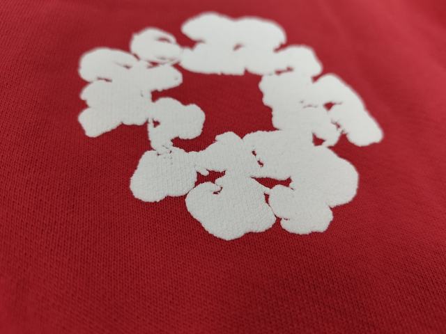 [1:1 Top Quality] Denim Tears Red Cotton Wreath Straight Sweatpants