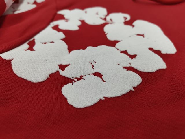 [1:1 TOP QUALITY] Denim Tears Red Foam Cotton Wreath Zipped Hoodie