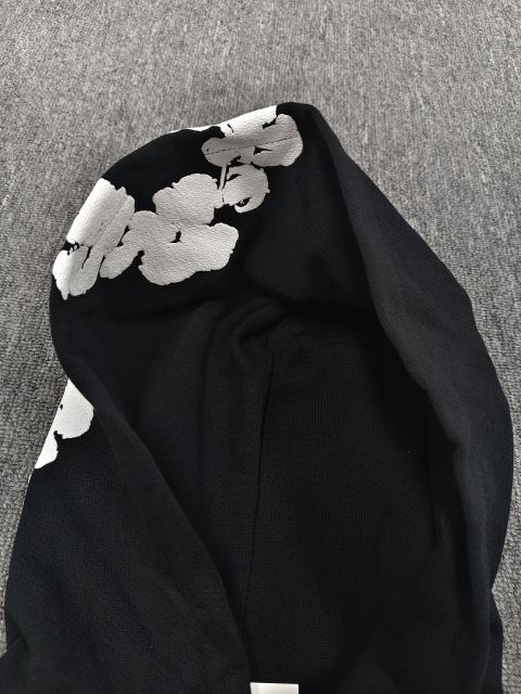 [1:1 TOP QUALITY] Denim Tears Black Foam Cotton Wreath Pullover Hoodie