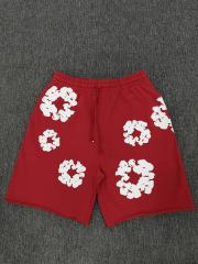 [1:1 Top Quality] Denim Tears Red Cotton Wreath Shorts