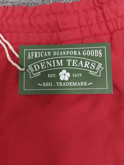 [1:1 Top Quality] Denim Tears Red Cotton Wreath Straight Sweatpants