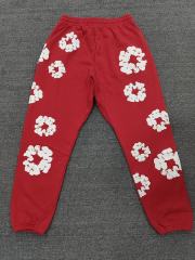 [1:1 Top Quality] Denim Tears Red Cotton Wreath Jogger Sweatpants