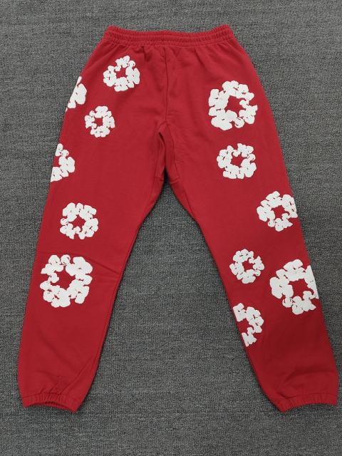[1:1 Top Quality] Denim Tears Red Cotton Wreath Jogger Sweatpants