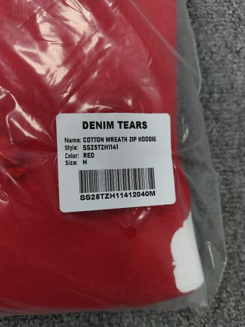 [1:1 TOP QUALITY] Denim Tears Red Foam Cotton Wreath Zipped Hoodie