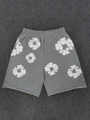 [1:1 Top Quality] Denim Tears Gray Cotton Wreath Shorts