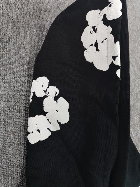 [1:1 TOP QUALITY] Denim Tears Black Foam Cotton Wreath Pullover Hoodie