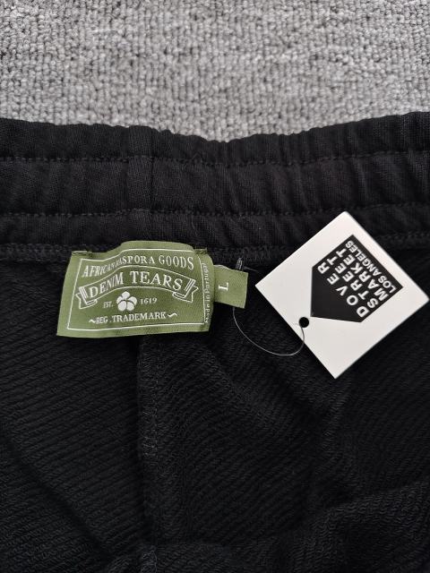 Denim Tears Mono Black  Cotton Wreath Jogger Sweatpants