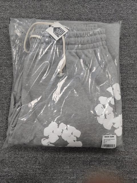 [1:1 Top Quality] Denim Tears Gray Cotton Wreath Jogger Sweatpants
