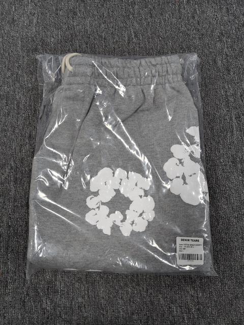 [1:1 Top Quality] Denim Tears Gray Cotton Wreath Shorts