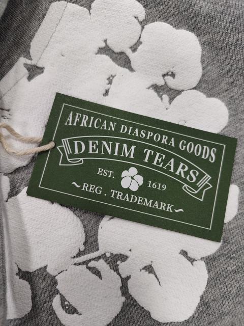 [1:1 TOP QUALITY] Denim Tears Gray Foam Cotton Wreath Zipped Hoodie