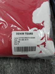 [1:1 TOP QUALITY] Denim Tears Red Foam Cotton Wreath Pullover Hoodie