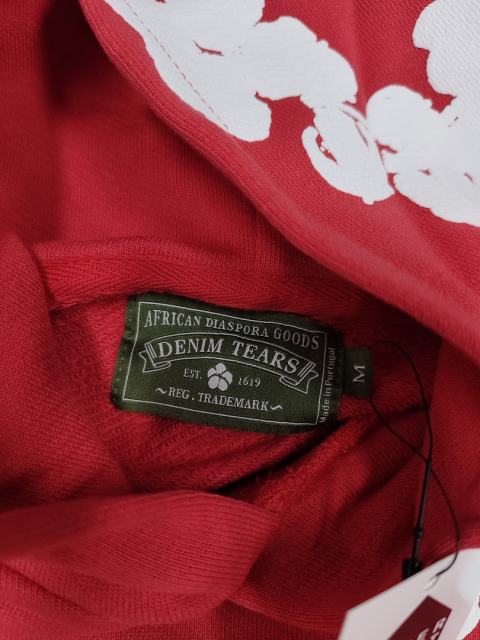[1:1 TOP QUALITY] Denim Tears Red Foam Cotton Wreath Pullover Hoodie