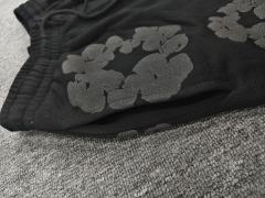 [1:1 Top Quality] Denim Tears Mono Black Cotton Wreath Shorts