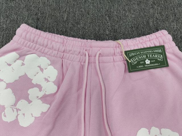 [1:1 Top Quality] Denim Tears Pink Cotton Wreath Shorts