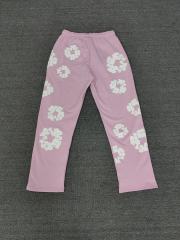 [1:1 Top Quality] Denim Tears Pink Cotton Wreath Straight Sweatpants