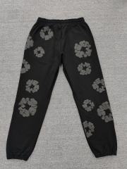 Denim Tears Mono Black  Cotton Wreath Jogger Sweatpants