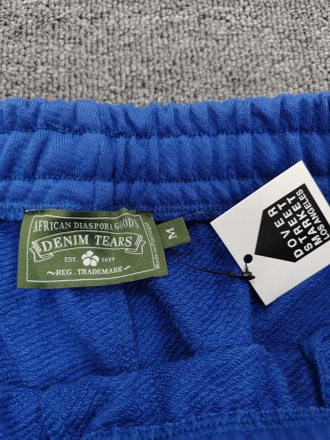 [1:1 Top Quality] Denim Tears Royal Blue Cotton Wreath Jogger Sweatpants