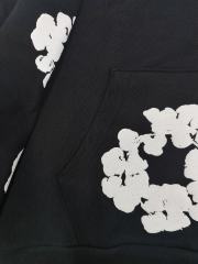 [1:1 TOP QUALITY] Denim Tears Black Foam Cotton Wreath Pullover Hoodie