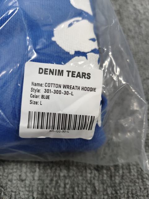 [1:1 TOP QUALITY] Denim Tears Royal Blue Foam Cotton Wreath Pullover Hoodie