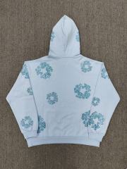 [1:1 TOP QUALITY] Denim Tears Blue Rhinestone Cotton Wreath Pullover Hoodie