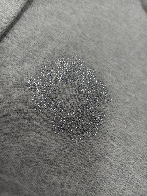 [1:1 Top Quality] Denim Tears Rhinestone Zipped Hoodie Gray